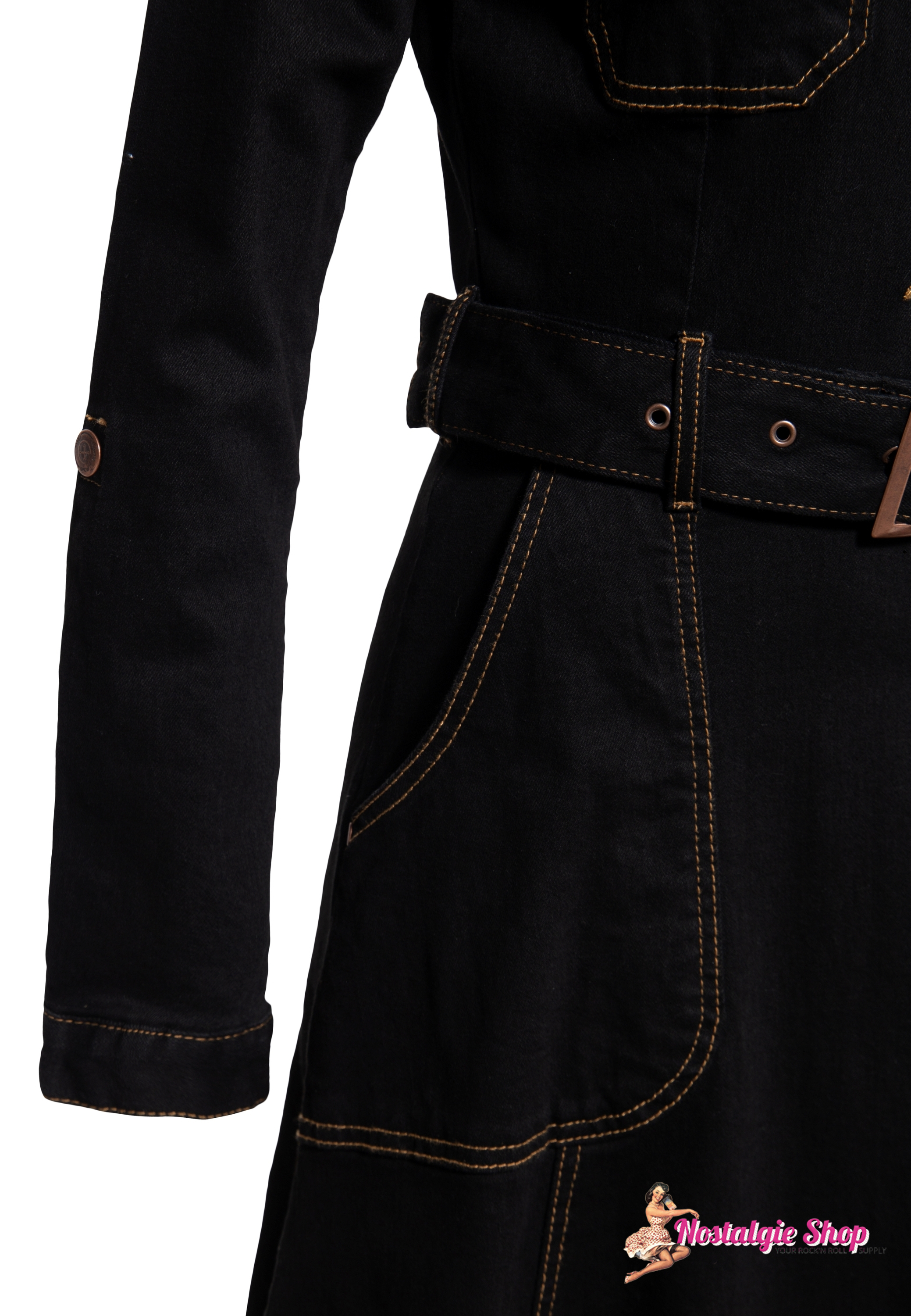 Queen Kerosin - Workwear Denim Swingkleid - Motor Queen Service
