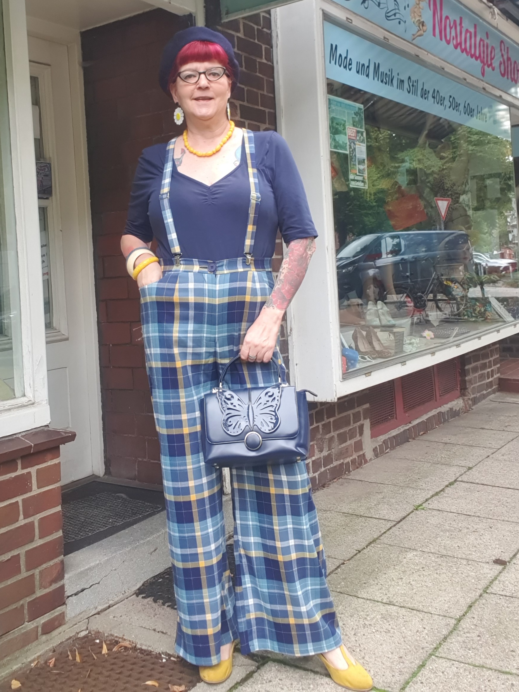 Lindy Bop - Glinda Moonlight Check Trousers