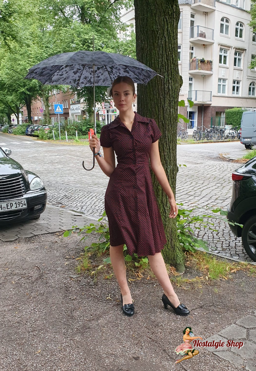 Tiki - Hemdblusenkleid Schwarz Rot Dots