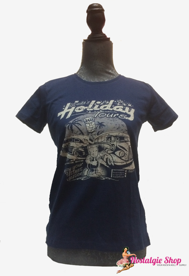 T-Shirt Tiki Holiday - blau oder braun