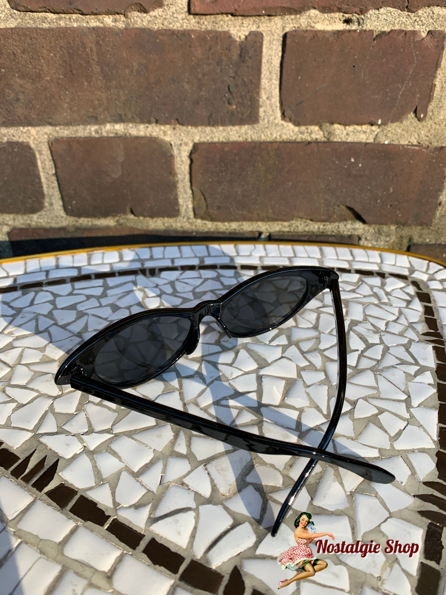 Cateye Sonnenbrille - schwarz mit Strass