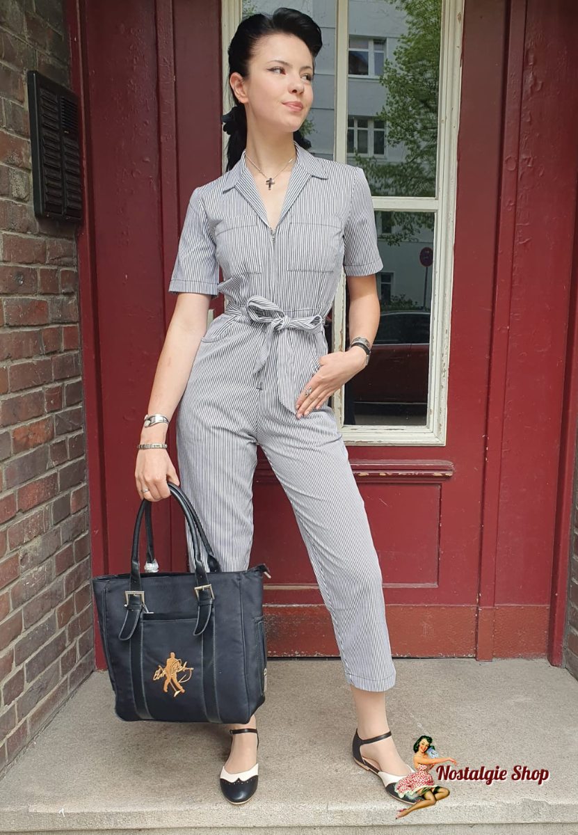 Sugarhill Brighton - Meredith Jumpsuit - Schrauber Anzug-Monochrome Stripe
