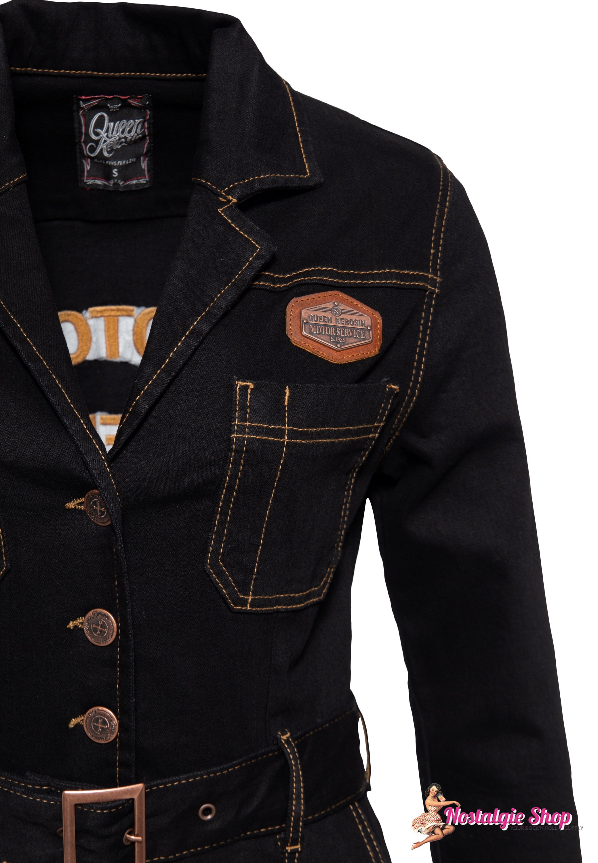Queen Kerosin - Workwear Denim Swingkleid - Motor Queen Service