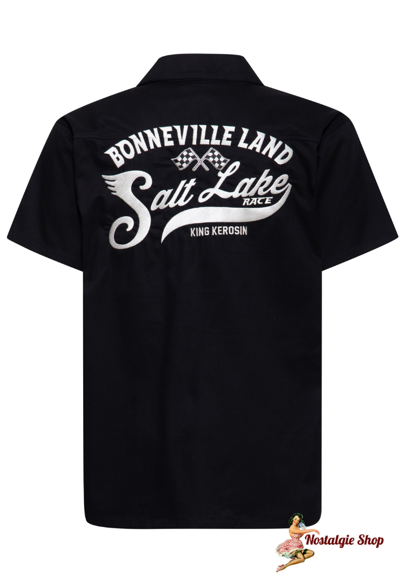 King Kerosin - WORKWEAR HEMD 'BONNEVILLE LAND' IN SCHWARZ