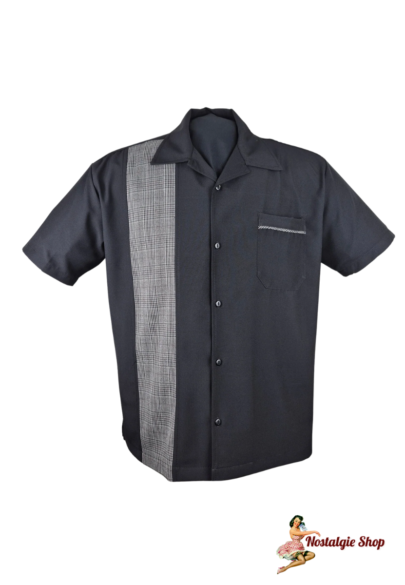 Steady Clothing - The Henry Bowling Shirt – Black / Plaid