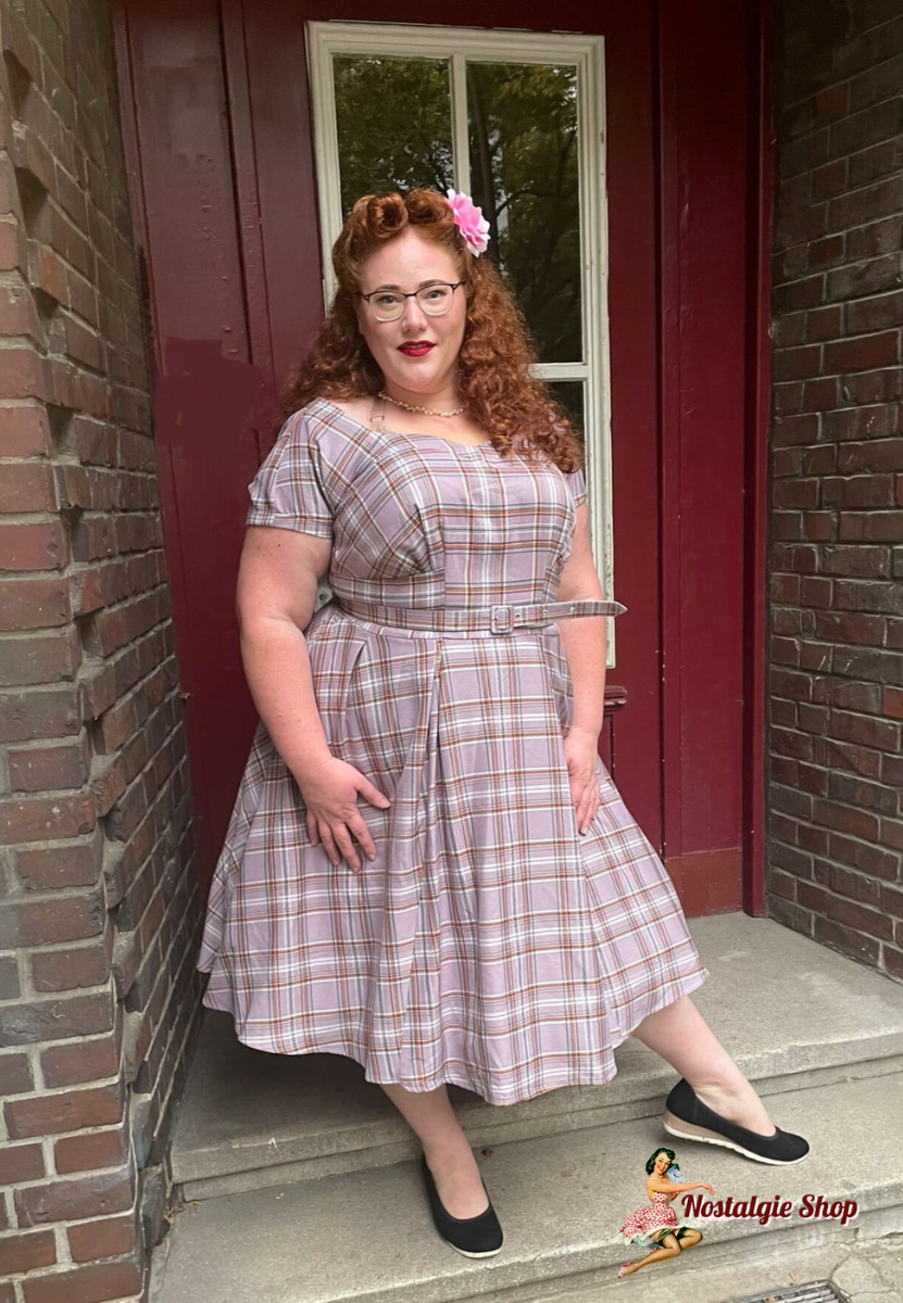 Miss Candyfloss - Phoebe-Wisteria Tartan swing dress