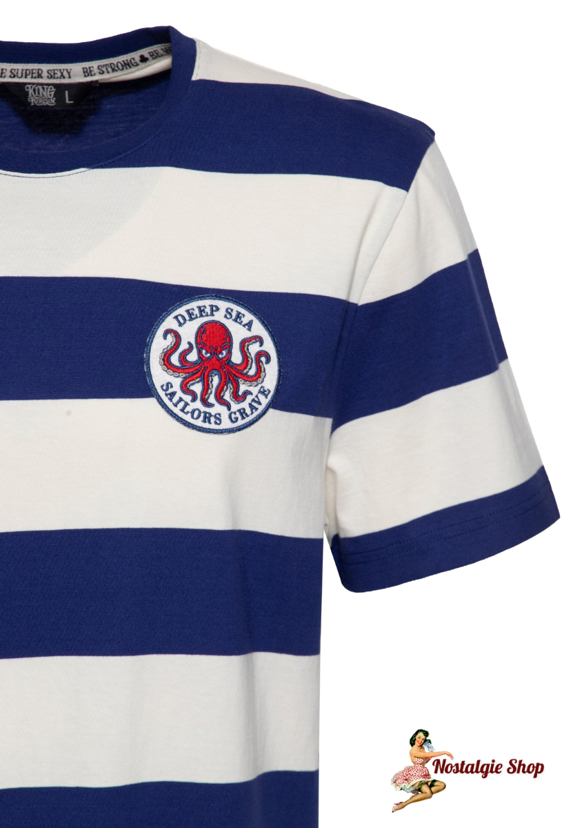 King Kerosin - T-Shirt 'Sailors Grave' in Blau