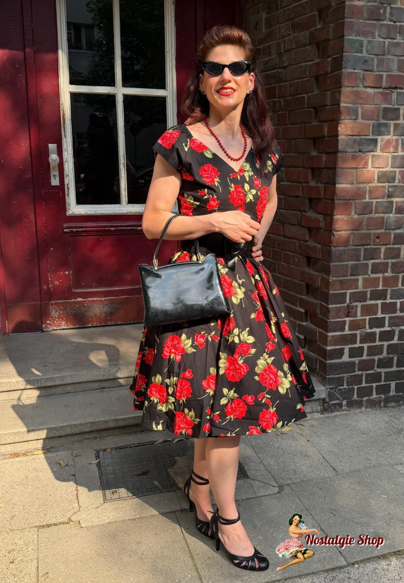 Tiki - Petticoat Kleid mit großen Rosen