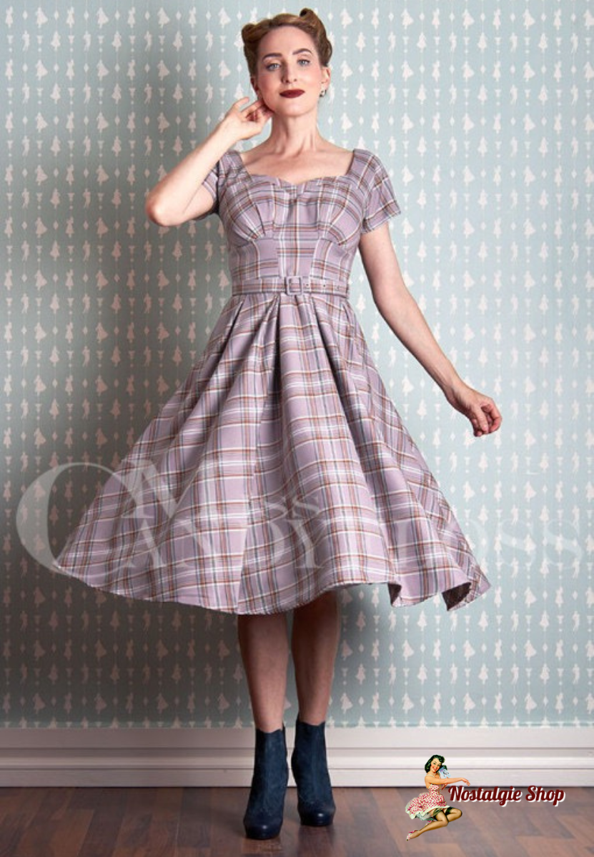 Miss Candyfloss - Phoebe-Wisteria Tartan swing dress