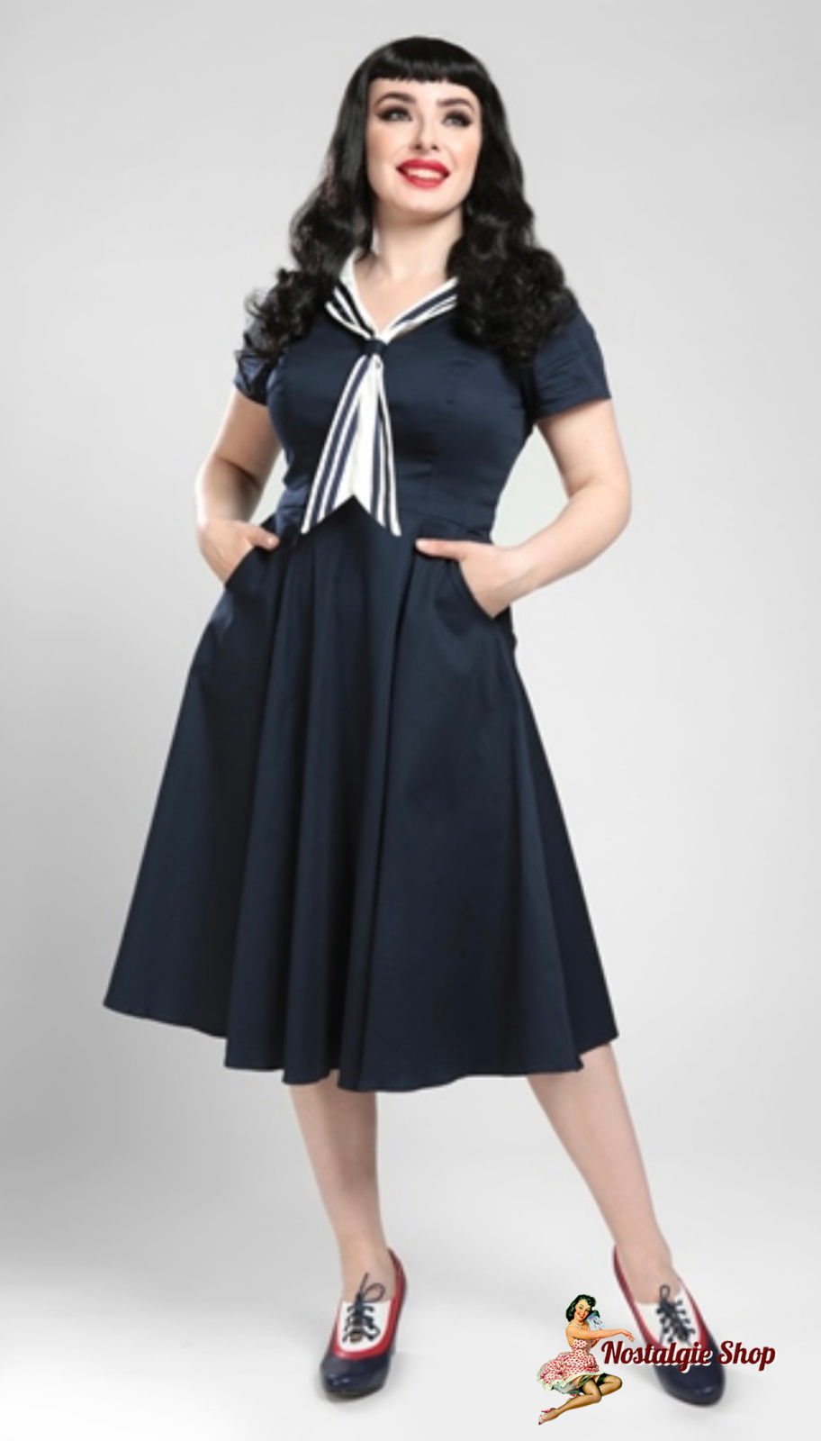 Collectif - Nene Sailor Swing Dress