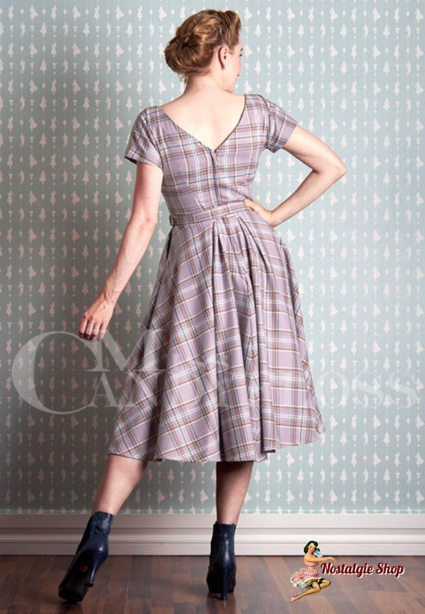 Miss Candyfloss - Phoebe-Wisteria Tartan swing dress