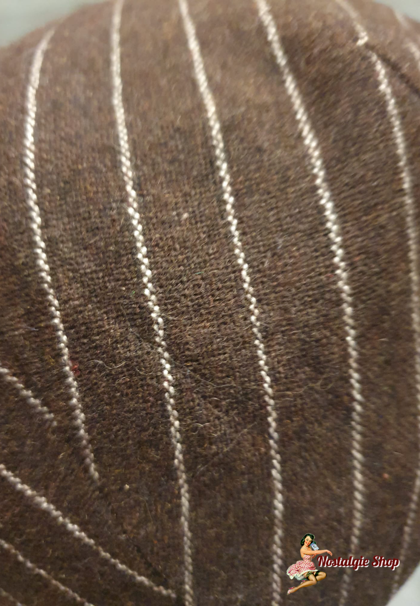 G&H - Pinstripe Flat Cap Brown