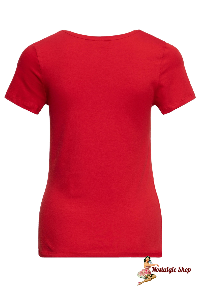 Queen Kerosin - BASIC T-SHIRT »WILD REBEL« rot