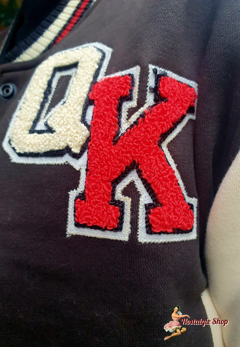 Queen Kerosin - Collegejacke 'Purrfectly Rebellious' in Schwarz
