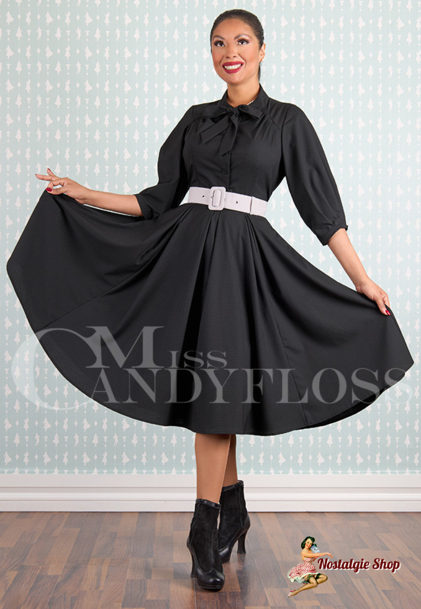 Miss Candyfloss - Emilie-Lou All striped tie-blouse dress