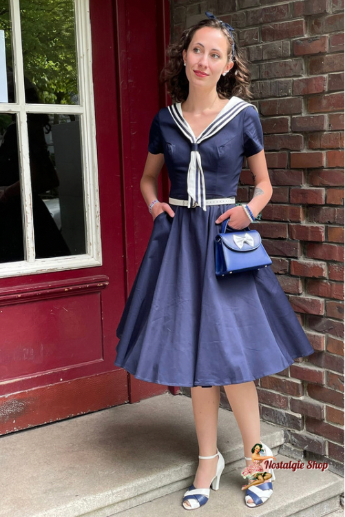 Collectif - Nene Sailor Swing Dress
