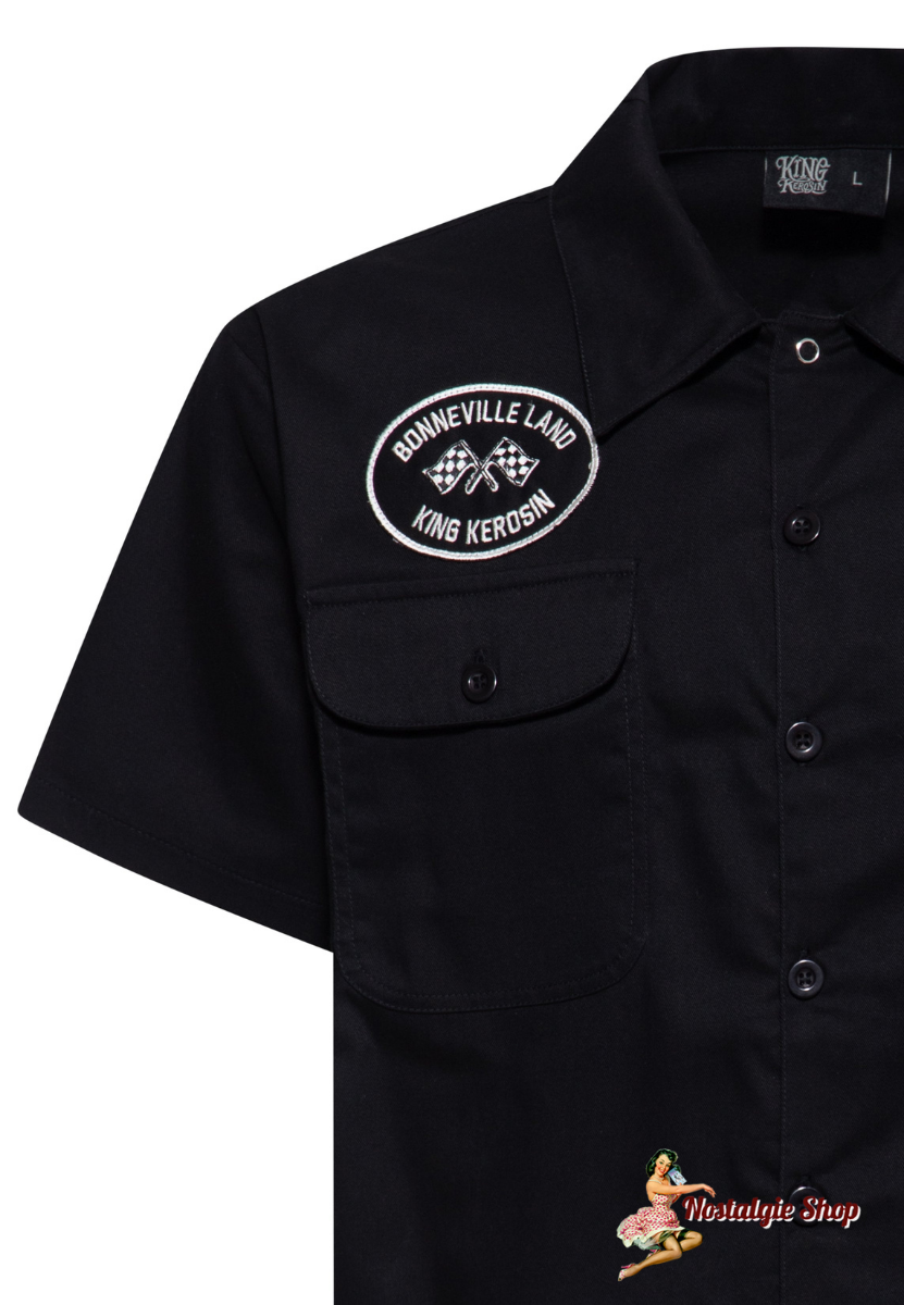 King Kerosin - WORKWEAR HEMD 'BONNEVILLE LAND' IN SCHWARZ