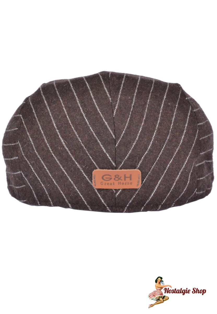 G&H - Pinstripe Flat Cap Brown