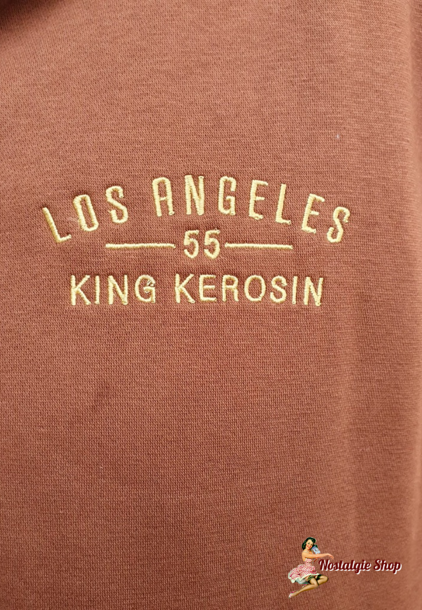 King Kerosin - Herren Hoodie with zip "Stay Fast" Braun