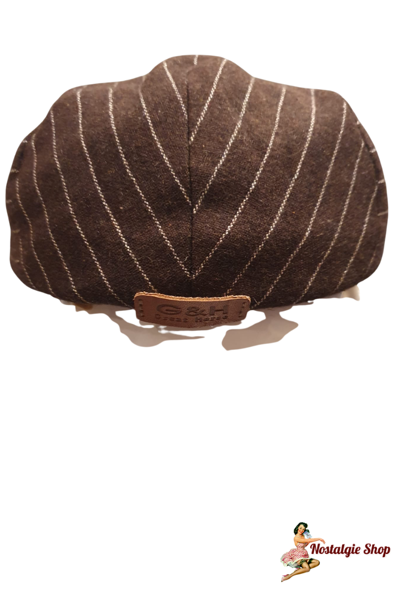G&H - Pinstripe Flat Cap Brown