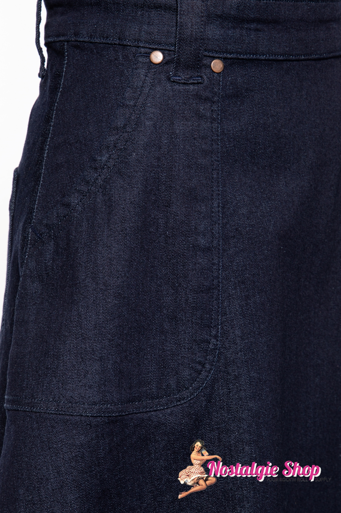 Queen Kerosin - Workwear Denim Latzkleid