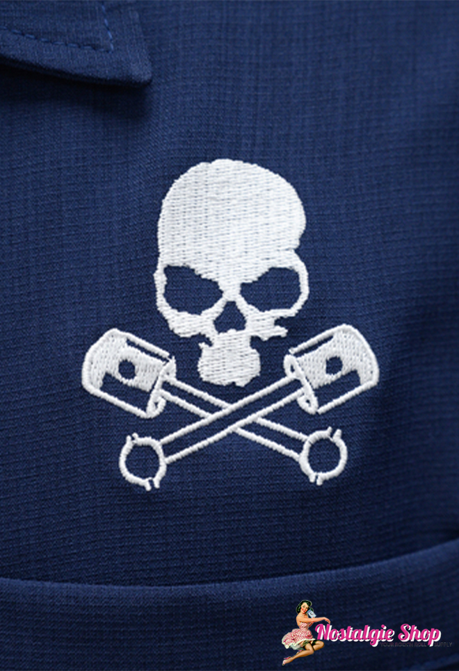 Steady Bowling Shirt - Skull Piston Racer