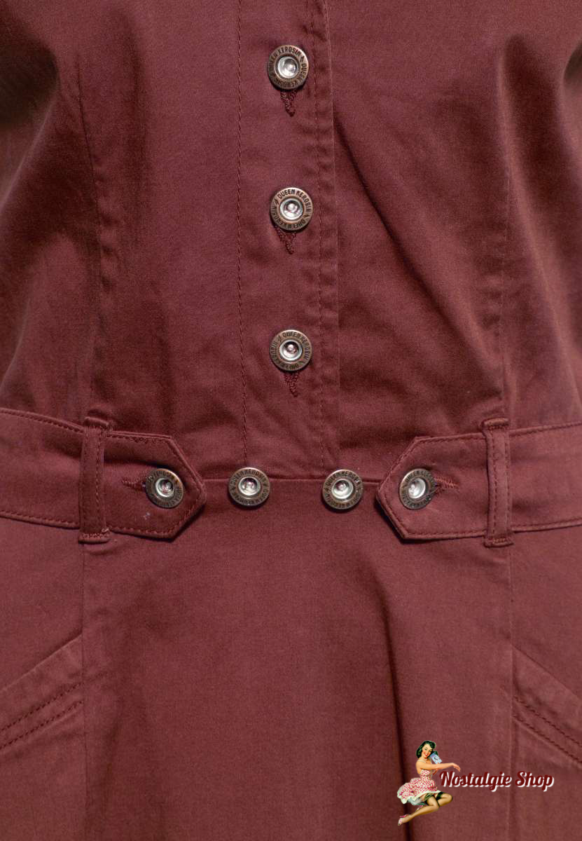 Queen Kerosin  - Swingkleid red Denim Kurzarm