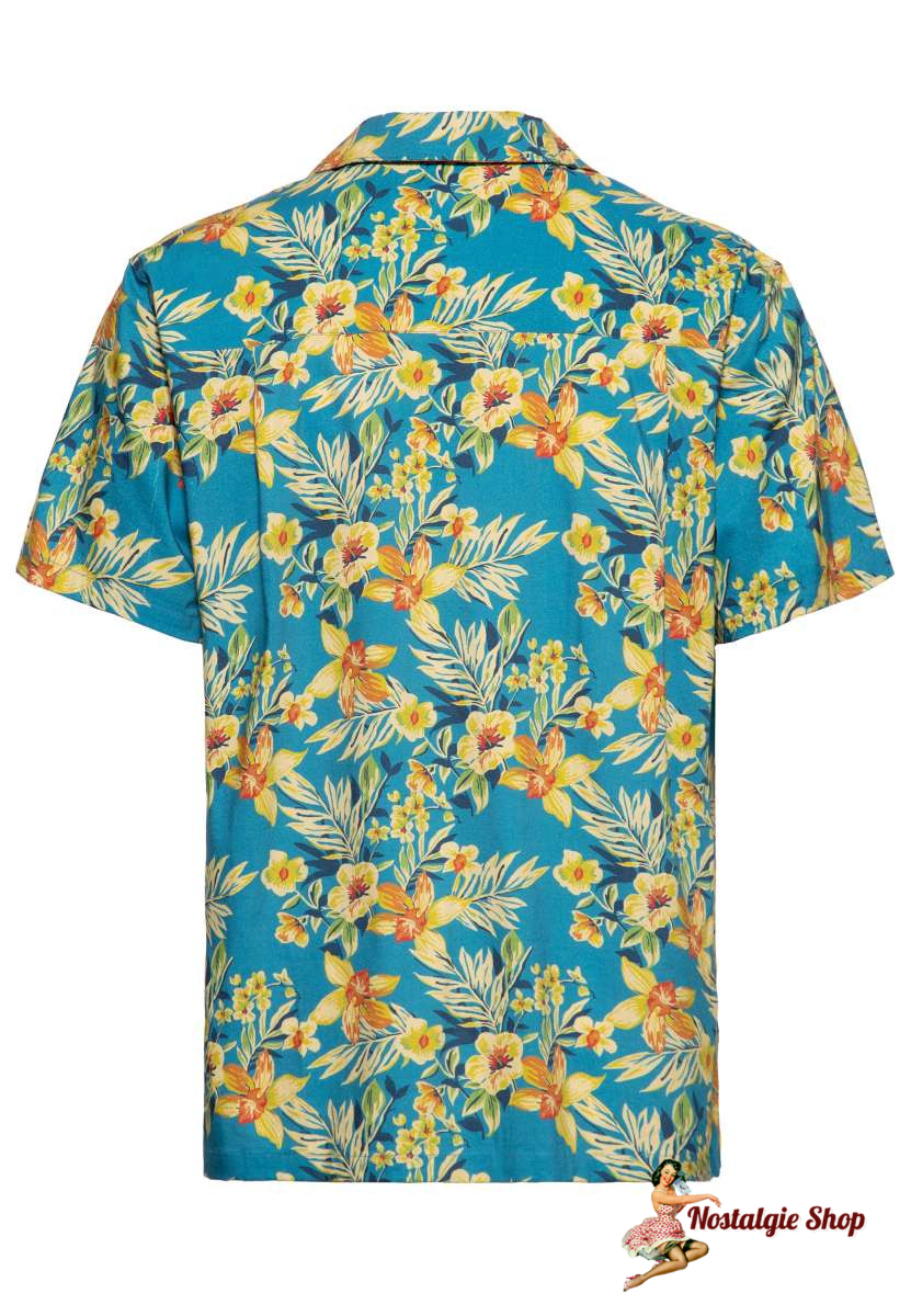 King Kerosin - Hawaiihemd Hibiscus Blue