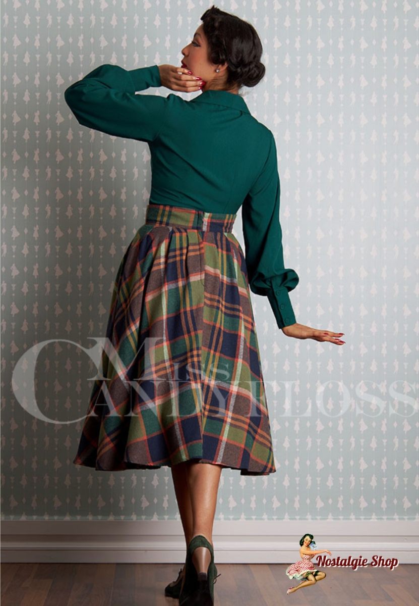 Miss Candyfloss - Agnelle-Gia Tartan flanel swing skirt