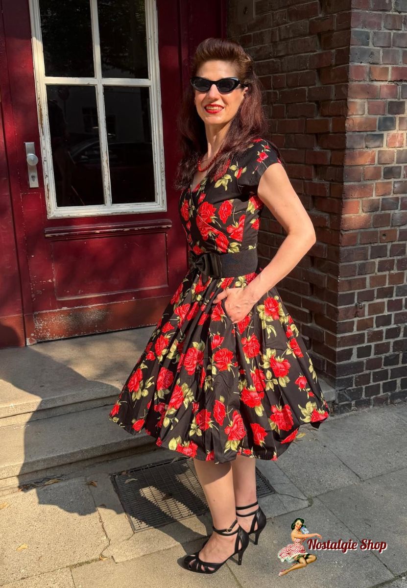 Tiki - Petticoat Kleid mit großen Rosen