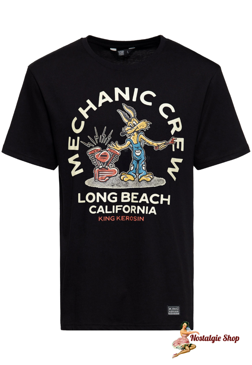 King Kerosin - T-SHIRT 'MECHANIC CREW' IN SCHWARZ