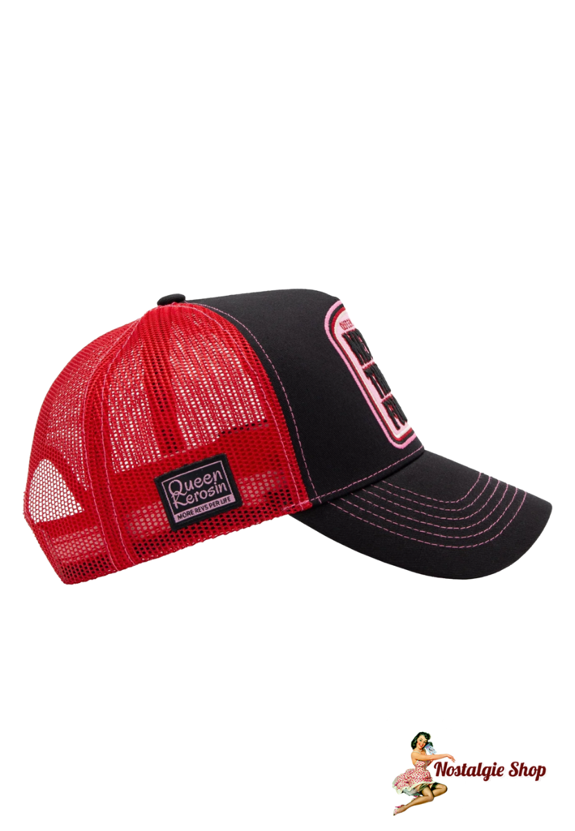 Queen Kerosin - Trucker Cap 'Never Trust A Fucker' in Schwarz Rot