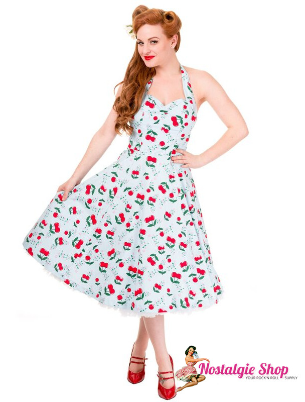 Banned Neckholderkleid -  Cherry Blind Side