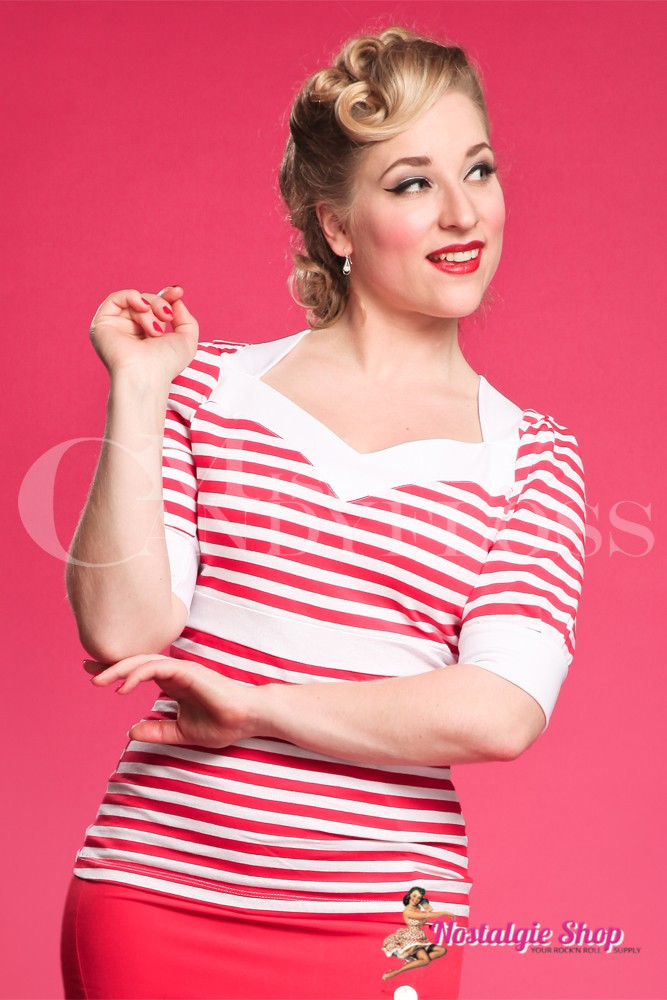 Miss Candyfloss Sailortop "Ashlie-Rose" - Einzelstück in M