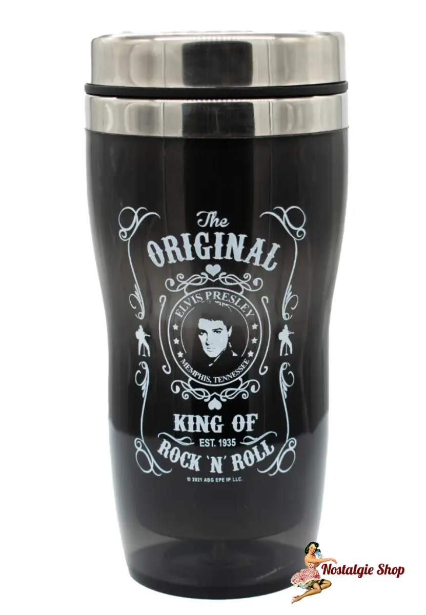 Direkt aus Memphis - Elvis Thermosbecher - Blk & Wht Est.