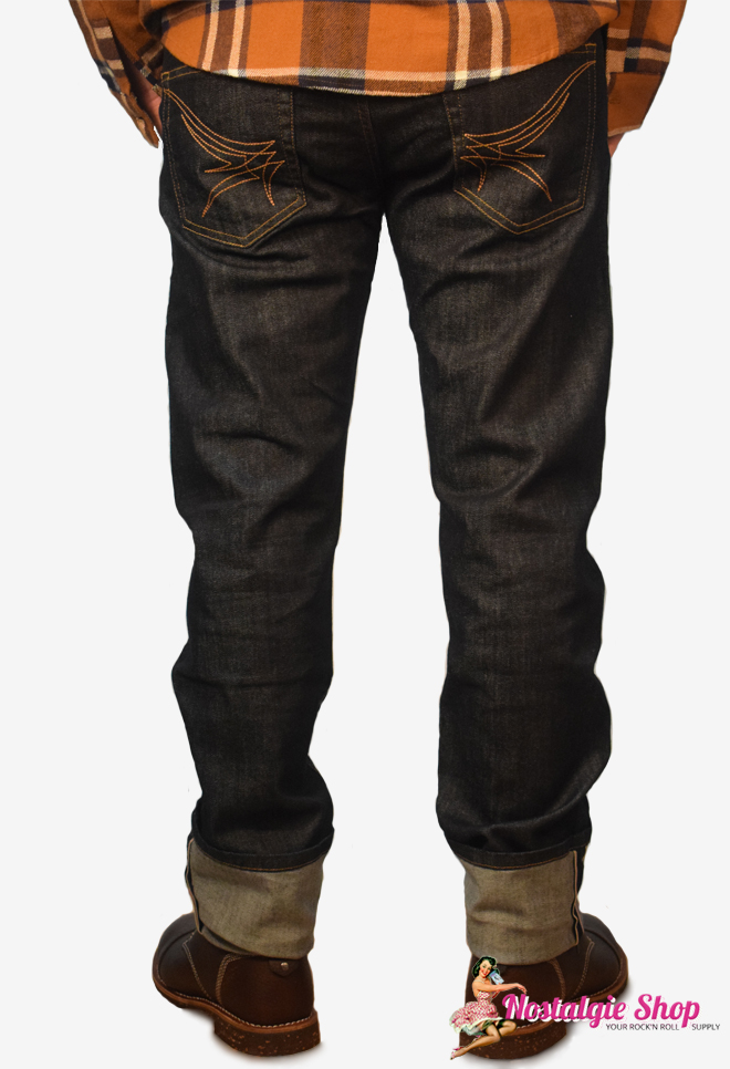 King Kerosin - Robin Selvedge Stretch Jeans Stray Cats Style