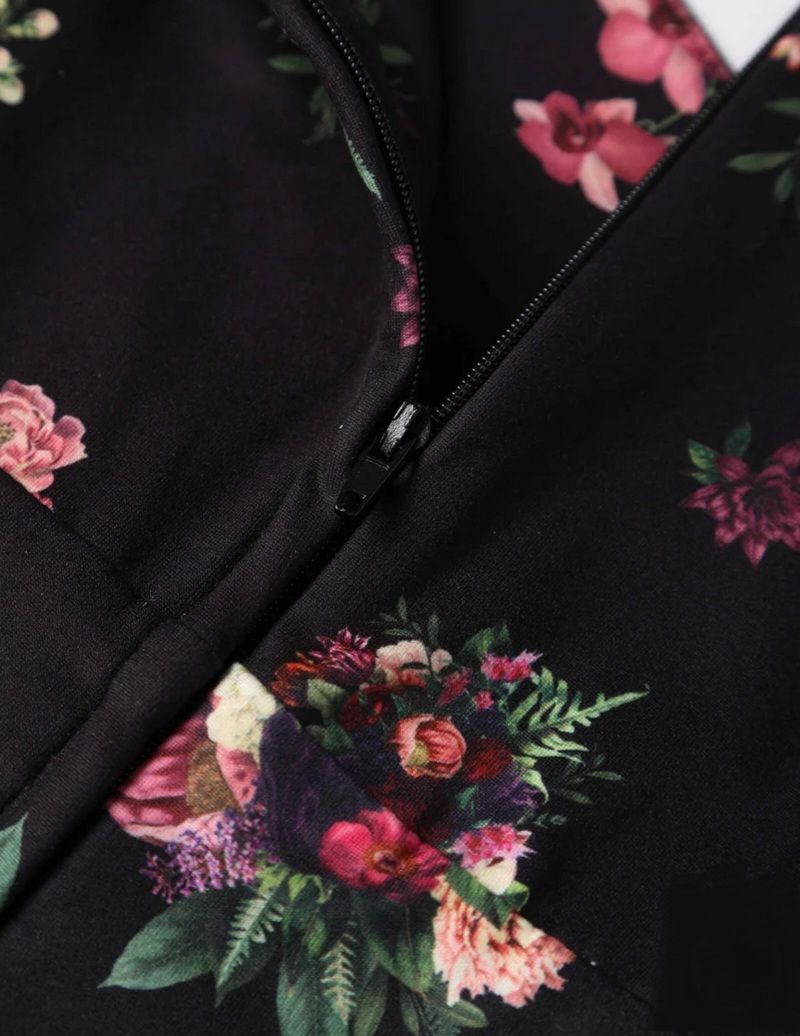 Dolly & Dotty - Scarlette Floral Black Swingkleid