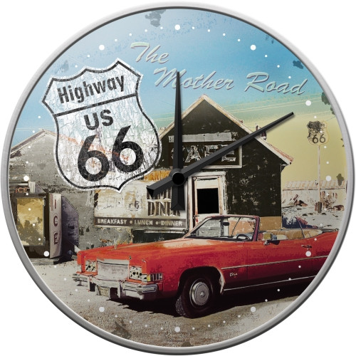 Nostalgic Art wall clock Highway 66 The mother road