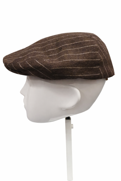 G&H - Pinstripe Flat Cap Brown