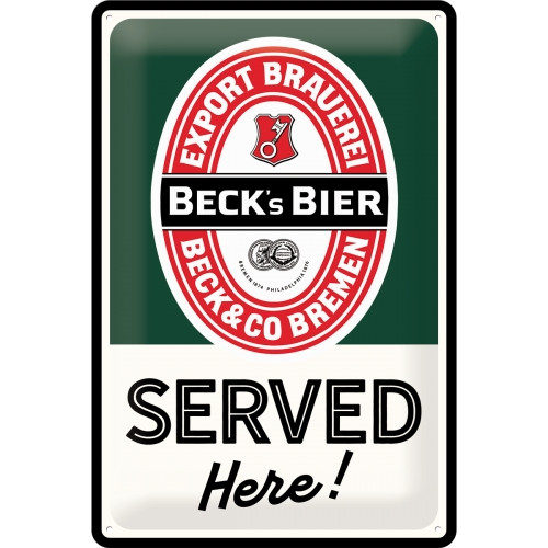 Blechschild 20 x 30 Beck's - Served Here