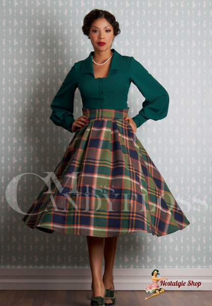 Miss Candyfloss - Agnelle-Gia Tartan flanel swing skirt