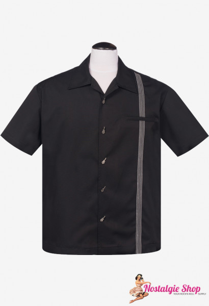 Steady Bowling Shirt - The Six String Schwarz