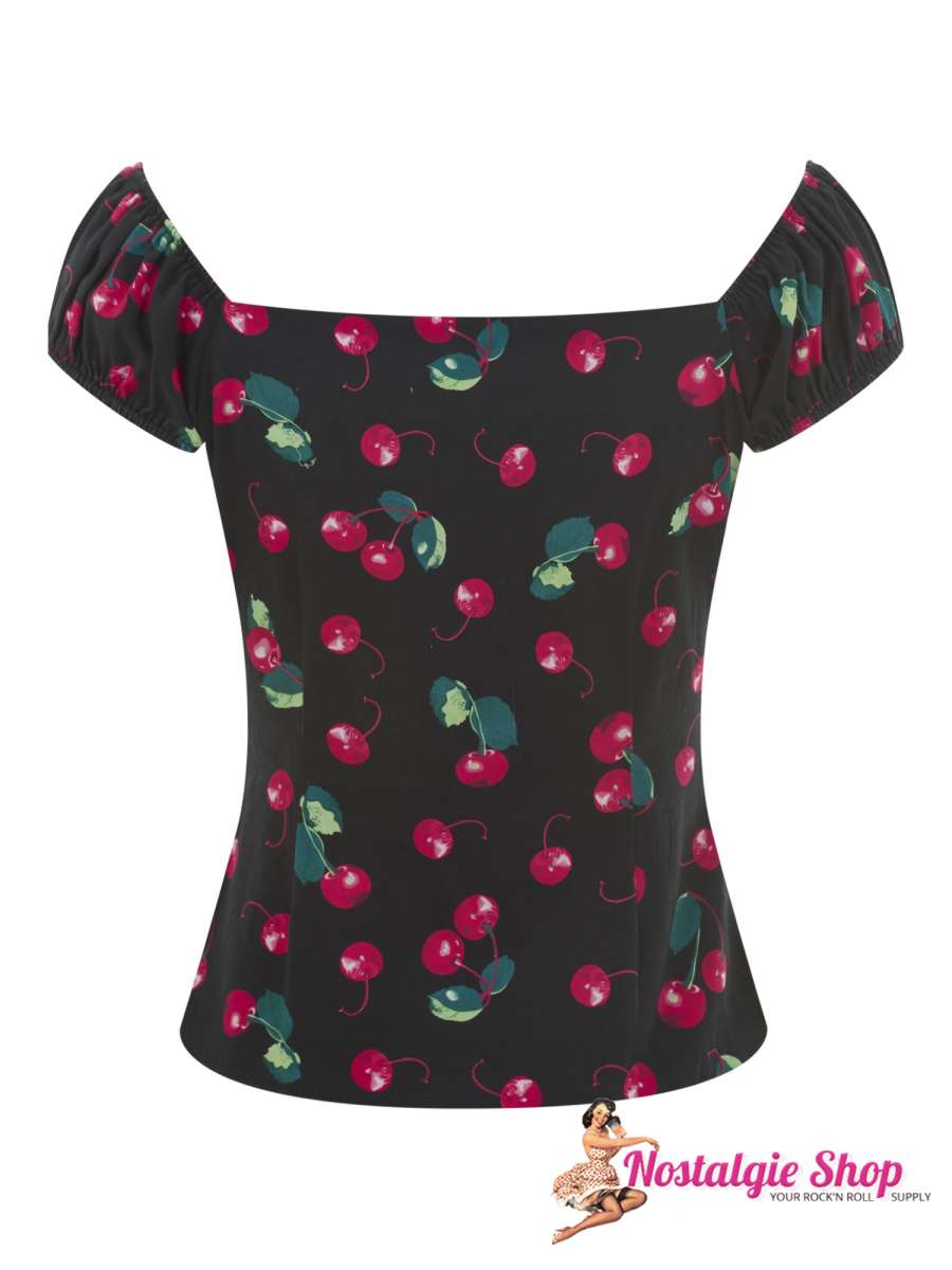 Collectif Dolores Top - Cherry Print | Nostalgieshop
