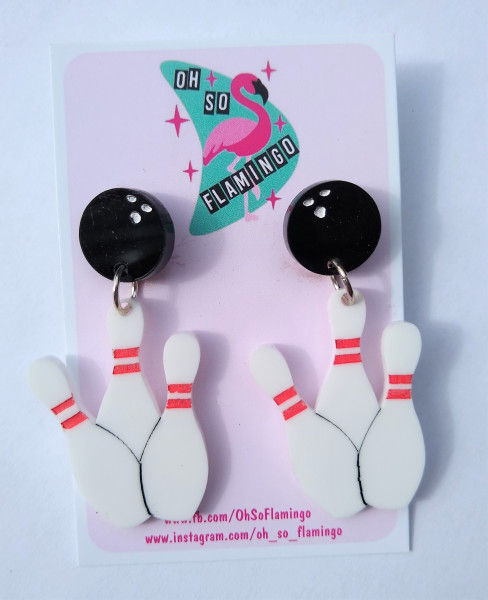 Oh So Flamingo Ohrringe Bowling Pins