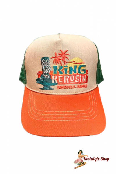 King Kerosin - Herren Cap &quot;Tiki Surf&#039; Red &amp; Off White