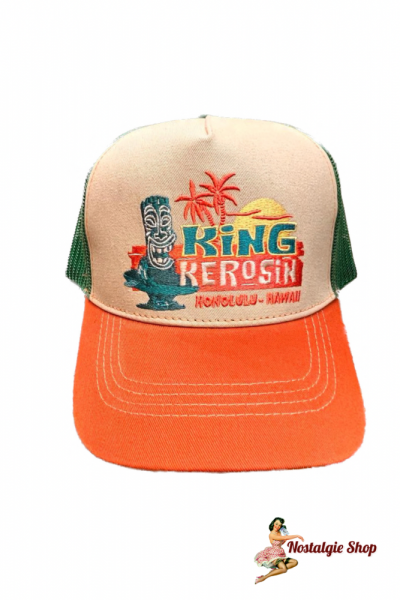 King Kerosin - Herren Cap "Tiki Surf' Red & Off White
