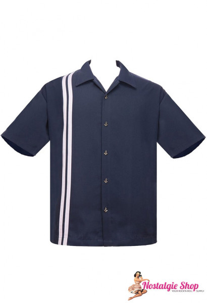 Steady Bowling Shirt - V8 Racer dunkelblau