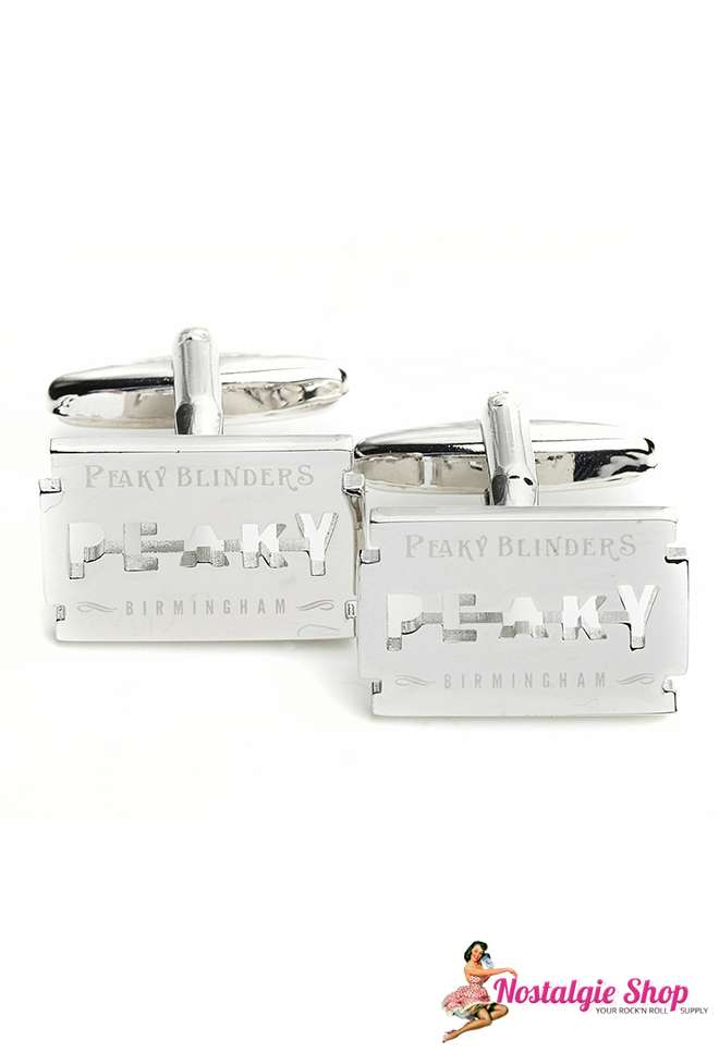 Manschettenknöpfe in Form von Rasierklingen von Peaky Blinders.