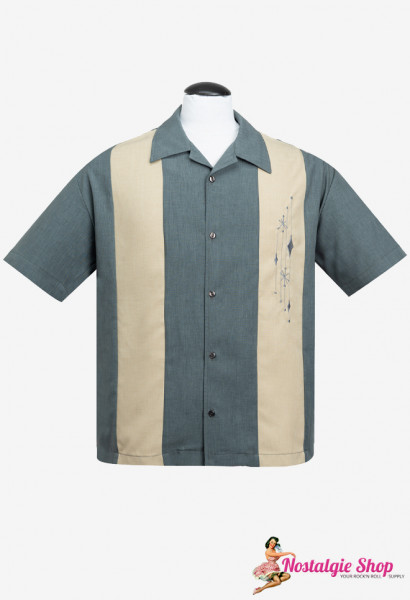 Bowling Shirt - Mid Century Marvel Grau