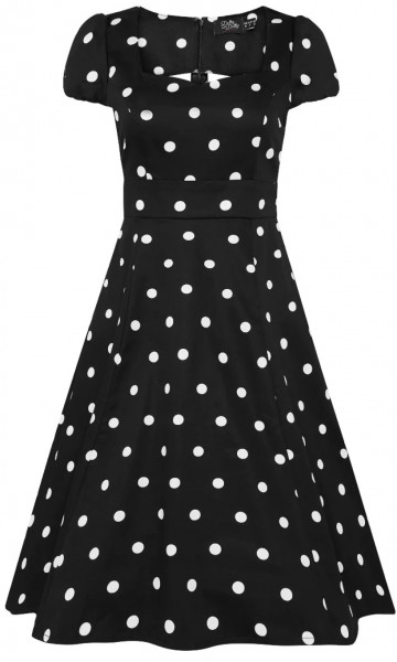 Dolly & Dotty - Claudia Flirty Fifties Style Polka Dot Dress In Black & White